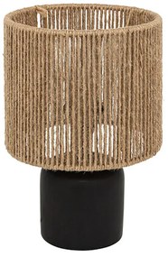 Επιτραπέζιο φωτιστικό Leyda pakoworld κεραμικό σε μαύρο-φυσική απόχρωση Φ16x24εκ