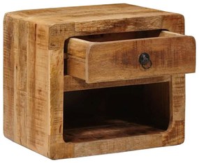 vidaXL Τοίχου κομοδίνο με ράφι Καφέ 40 x 30 x 36 εκ. Μασίφ ξύλο μάνγκο