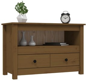 vidaXL Έπιπλο Τηλεόρασης Μελί Καφέ 79x35x52 εκ. από Μασίφ Ξύλο Πεύκου