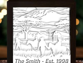 Σετ των 2 Intra απο ξύλο plywood Χρώμα wenge 3mm-4mm πάχος - Προσαρμοσμένο Όνομα και Έτος Αγρότης Οικογένειας Δίασταση 20x20 cm INTRAFABR-120973921