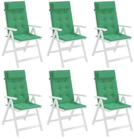 vidaXL Μαξιλάρια Καρέκλας με Πλάτη 6 τεμ. Πράσινα από Ύφασμα Oxford