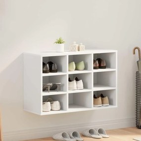 vidaXL Ντουλάπα Παπουτσιών Λευκό 77.5 x 30 x 51 εκ. Επεξεργασμένο ξύλο