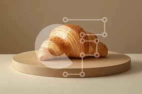Intra Συλλεκτικό Ξύλινο Παζλ Plywood  4mm - Κρουασάν σε ξύλινη σανίδα Σε Ξύλινο Κουτί - Διαστάσεις: 10x10 cm – 25 κομμάτια