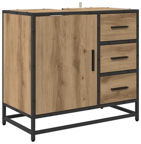 vidaXL Ντουλάπα Νιπτήρα Mπάνιου με ράφι artisan δρυς 65 x 33 x 60 εκ