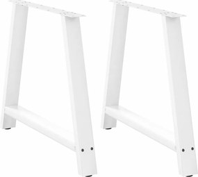vidaXL Πόδια Τραπεζαρίας σε Σχήμα Α, 2 τεμ. Λευκά 90x(72-73) εκ. Ατσάλι