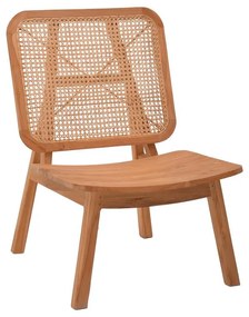 Chair Viborg natural teakwood-natural rattan 60x75x87cm 60x75x87 εκ.