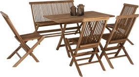 ΣΕΤ ΤΡΑΠΕΖΑΡΙΑΣ ΕΞΩΤ. ΧΩΡΟΥ 6ΤΜΧ KENDALL HM11954 ΜΑΣΙΦ ΞΥΛΟ TEAK ΦΥΣΙΚΟ