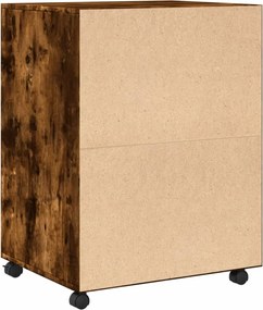 vidaXL Ντουλάπι Με Ροδάκια Καπνιστή Δρυς 60x48x81 εκ. Επεξ. Ξύλο