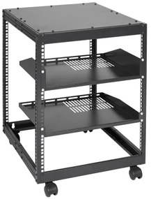 VEVOR 12U Open Frame Server Rack, 15&#039;&#039;-40&#039;&#039; Adjustable Depth, Free Standing or Wall Mount Network Server Rack, 4 Post AV Rack with Casters, Holds All Your Networking IT Equipment AV Gear Router Modem