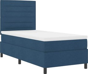 vidaXL Κρεβάτι με ελατήρια με στρώμα Μπλε 90 x 200 cm ύφασμα