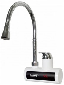 Θερμοσίφωνας με εύκαμπτο στόμιο Rosberg R57100BF, 3600W, Με οθόνη, Μέχρι 60C, Για τοίχο, Λευκό