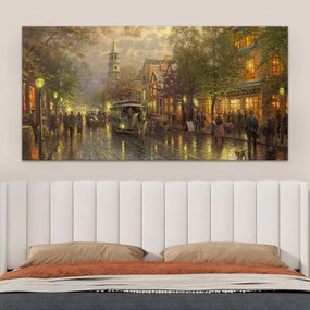 Πίνακας σε καμβά &quot;Wet Streets&quot; Megapap ψηφιακής εκτύπωσης 140x70x3εκ.