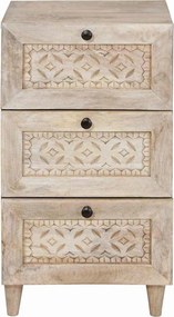 vidaXL Πλαϊνό γραφείο με συρτάρι Λευκό 33.5 x 40 x 75 εκ