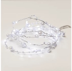 Λαμπάκια Σειρά 20 LED IP20 PEARL Μπαταρίας Λευκό-Ασημί XSW20W2APEARL ACA-XSW20W2APEARL-Λευκό-Ασημί XSW20W2APEARL