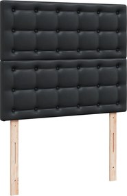 vidaXL Κρεβάτι Boxspring με Στρώμα Μαύρο 120 x 200 εκ. Συνθετικό Δέρμα