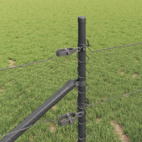 vidaXL Εξωτερική εξάγωνη περίφραξη με στήλη 100 x 1 μ Γκρι Δίχτυ