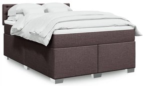 vidaXL Κρεβάτι Boxspring με Στρώμα Σκούρο Καφέ 160x200 εκ Υφασμάτινο