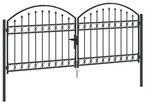 vidaXL Πύλη Φράχτη Άλλο Γκρι 300 x 125 cm Ατσάλι