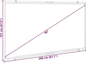 vidaXL Οθόνη Προβολής Κρεμαστή για Τοίχο 90 Ιντσών 16:9