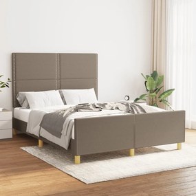 vidaXL Σκελετός Κρεβατιού Χωρίς Στρώμα Taupe 140x200 εκ. Υφασμάτινο