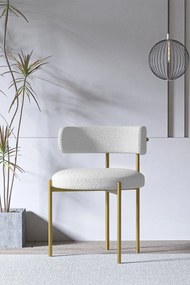 Stewehome Σετ 6 Υφασμάτινες Καρέκλες με Μεταλλική Βάση 83x45x46 cm