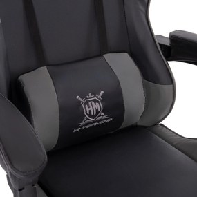 ΠΟΛΥΘΡΟΝΑ GAMING DARREN  ΜΑΥΡΟ-ΓΚΡΙ PVC &amp; NYLON 51x49x125Υεκ.