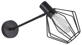 Φωτιστικό Τοίχου - Απλίκα SE21-BL-22-GR1 ADEPT BLACK WALL LAMP BLACK METAL GRID+ - Μέταλλο - 77-8321