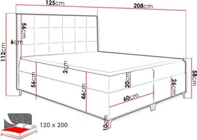 Επενδυμένο κρεβάτι Snake-Kokkino-120 x 200