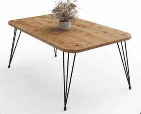 Τραπεζάκι Σαλονιού Πεύκο / Μαύρο MABRE 90x50x55