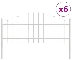 vidaXL Φράχτης Κήπου Σαχνιστός Λευκός 10.2x0.75 μ Χάλυβας