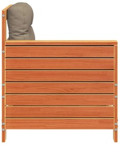 vidaXL Καναπές Κήπου Χωρίς Μπράτσα Καφέ Κεριού Μασίφ Πεύκο με Μαξιλάρι