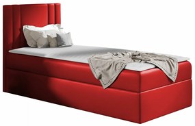 Κρεβάτι continental Baltimore 179, Μονόκλινο, Continental, Κόκκινο, 90x200, Οικολογικό δέρμα, Τάβλες για Κρεβάτι, 92x208x103cm, 65 kg, Στρώμα: Ναι