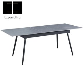 ATLANTIS ΤΡΑΠΕΖΙ ΕΠΕΚΤΕΙΝΟΜΕΝΟ-Η ΓΚΡΙ ΜΕ ΟΨΗ ΜΑΡΜΑΡΟΥ 160x80x75cm