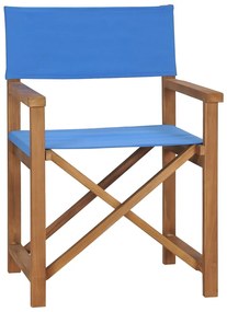 Καρέκλα Σκηνοθέτη Μπλε από Μασίφ Ξύλο Teak