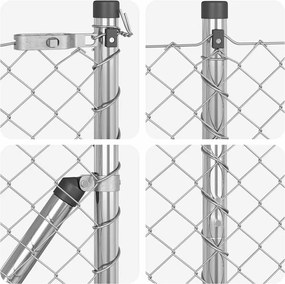 vidaXL Περίφραξη με Σπίθες 10 x 1,4 μ Γαλβανισμένος Χάλυβας Ασημί
