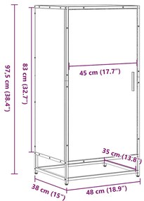 Ράφι παπουτσιών Γκρι Sonoma 48x38x97,5 cm Κατασκευασμένο ξύλο - Γκρι