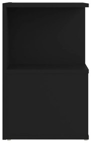 Κομοδίνα 2 τεμ. Μαύρα 35 x 35 x 55 εκ. από Μοριοσανίδα - Μαύρο