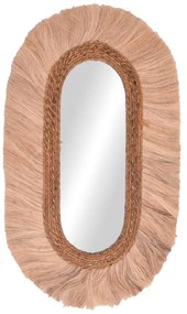 Καθρέπτης Nabore Inart abaca σε φυσικό χρώμα 55x4x96εκ 55x4x96 εκ.