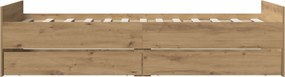 vidaXL Σκελετός Κρεβατιού Artisan Δρυς 90 x 200 cm Επεξεργασμένο Ξύλο