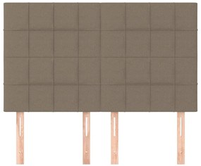 vidaXL Κεφαλάρι Κρεβατιού Μπεζ 144x5x118/128 εκ. Ύφασμα