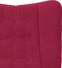 vidaXL Πολυθρόνα Κόκκινο 63 x 67 x 94 εκ. Βελούδο