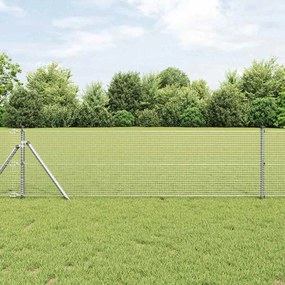 vidaXL Συγκολλητός φράχτης από σύρμα Ασημί 0.4 x 100 μ Ατσάλι
