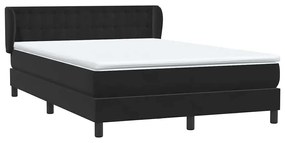 vidaXL Κρεβάτι Boxspring με Στρώμα Μαύρο 160x210 εκ. Βελούδινο