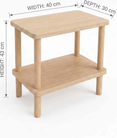 Βοηθητικό Τραπεζάκι Sapphire Δρυς MELEFLO 40x30x43