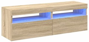 vidaXL Έπιπλα Τηλεόρασης με LED 2 τεμ. Sonoma Δρυς 60 x 35 x 40 εκ.