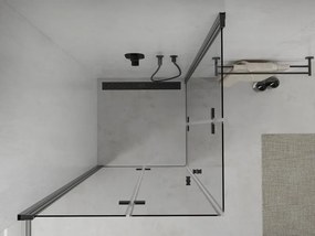 Mexen Lima Διπλή καμπίνα ντους αναδιπλούμενη 90 x 90 cm, διαφανής, μαύρη
