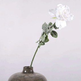 Τεχνητό Κλωνάρι Τριαντάφυλλο 3220-7 80cm White Supergreens Πολυαιθυλένιο