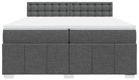 vidaXL Κρεβάτι Boxspring με Στρώμα Σκούρο Γκρι 200x200 εκ. Υφασμάτινο