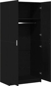 vidaXL Ντουλάπι Μαύρη Οξυά 80 x 50,5 x 180 εκ Επεξεργασμένο ξύλο