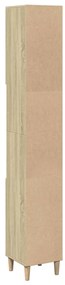 vidaXL Ντουλάπι Μπάνιου Sonoma Δρυς 30x30x190 εκ. Επεξεργασμένο Ξύλο